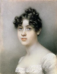 Portretminiatuur van een meisje in een witte jurk, c.1815
